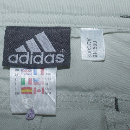 Adidas Men's Beige Cargo Trousers M 34in Regular Polyamide
