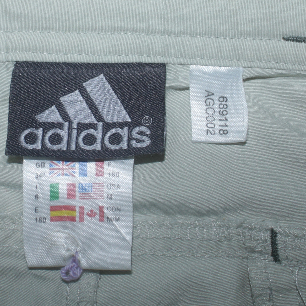 Adidas Men's Beige Cargo Trousers M 34in Regular Polyamide