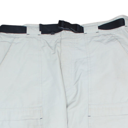 Adidas Men's Beige Cargo Trousers M 34in Regular Polyamide
