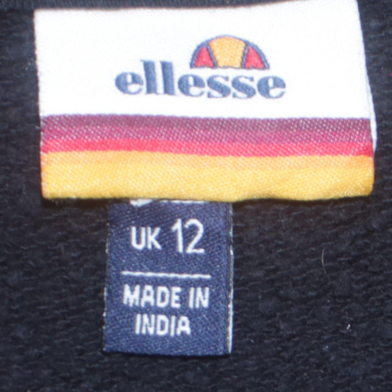 Ellesse Women Black Colourblock Logo Sweatshirt UK 12 Crew Neck
