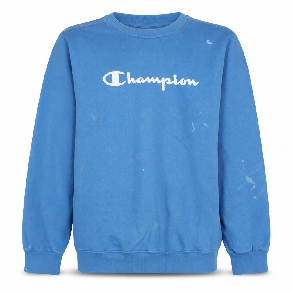 Champion Boys Blue XL 13-14 Years Pullover Sweatshirt Crew Neck Fleece