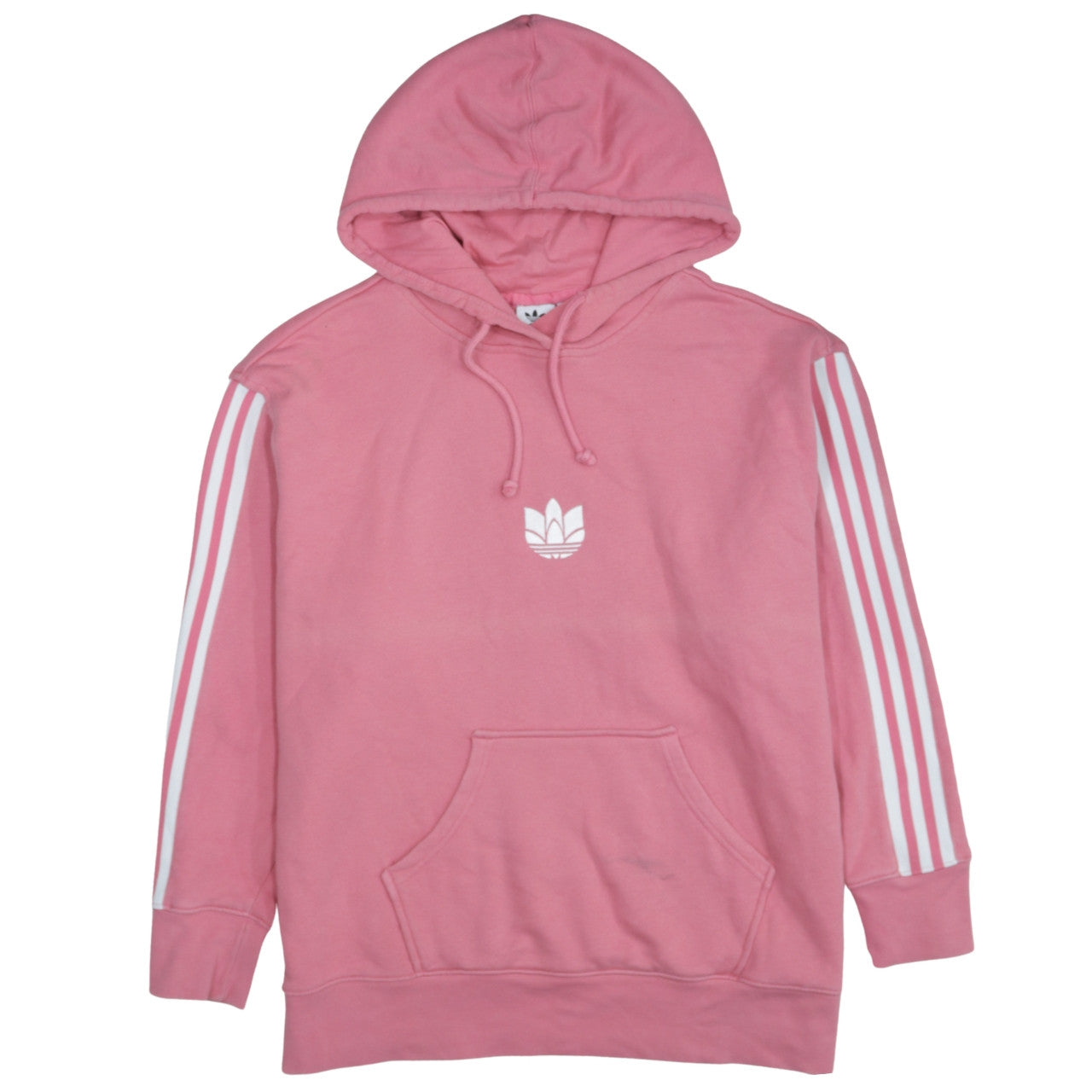 Adidas Womens Pink Pullover Hoodie Size 10 Cotton Blend Casual