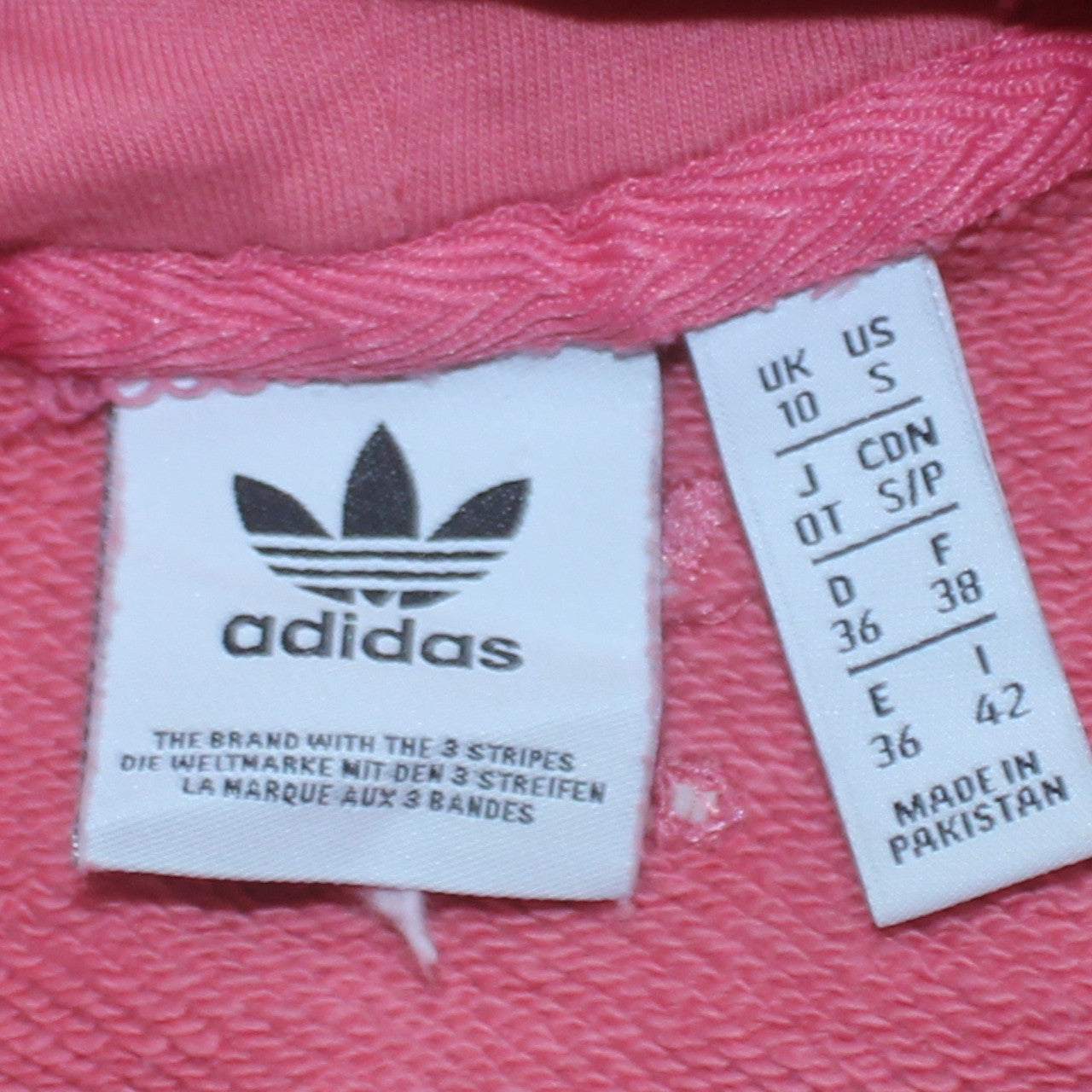 Adidas Womens Pink Pullover Hoodie Size 10 Cotton Blend Casual