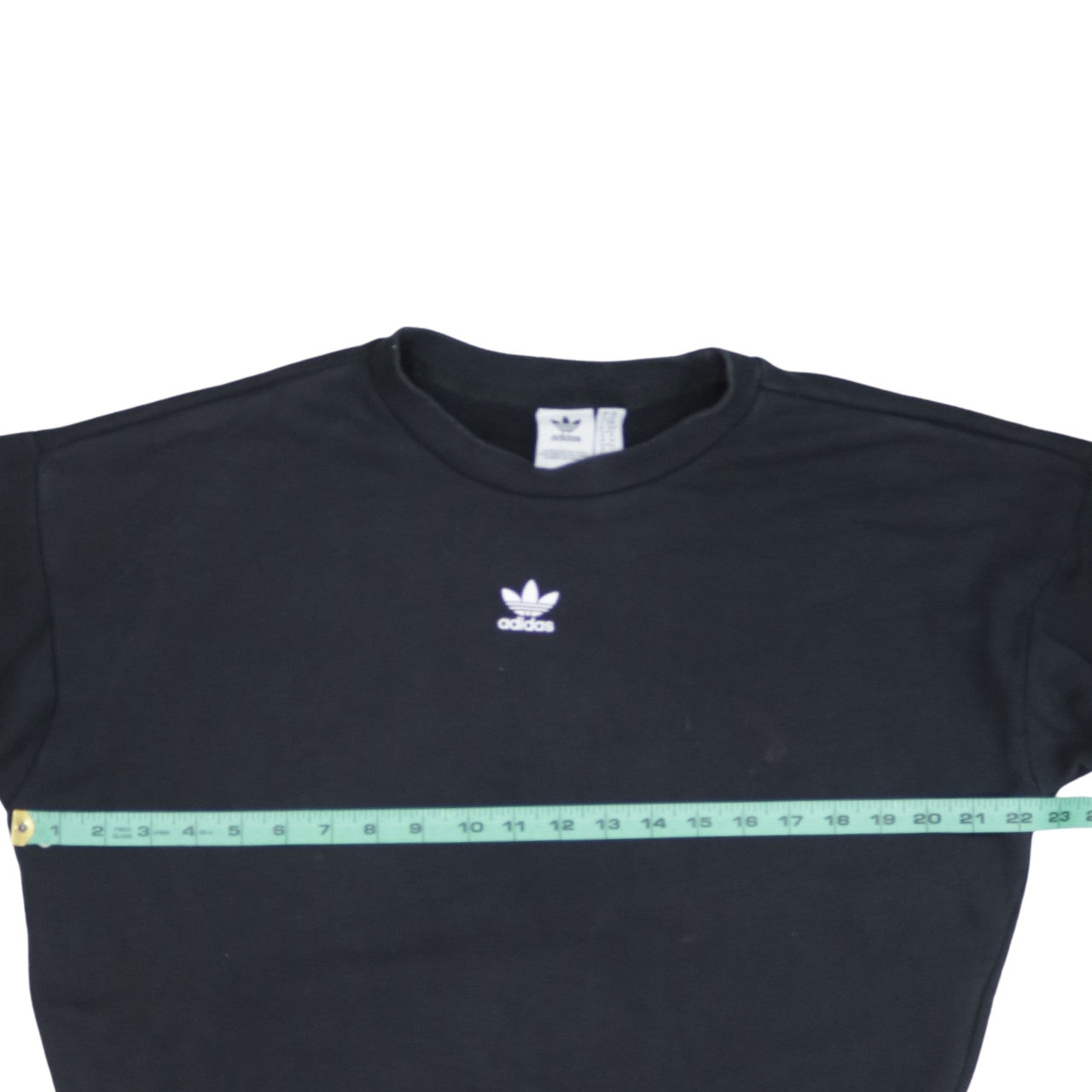 Adidas Women Black Crew Neck Sweatshirt XS Cotton Logo Long Sleeve