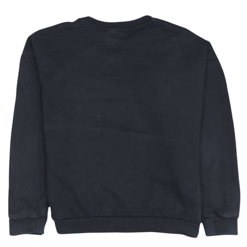 Adidas Women Black Crew Neck Sweatshirt XS Cotton Logo Long Sleeve