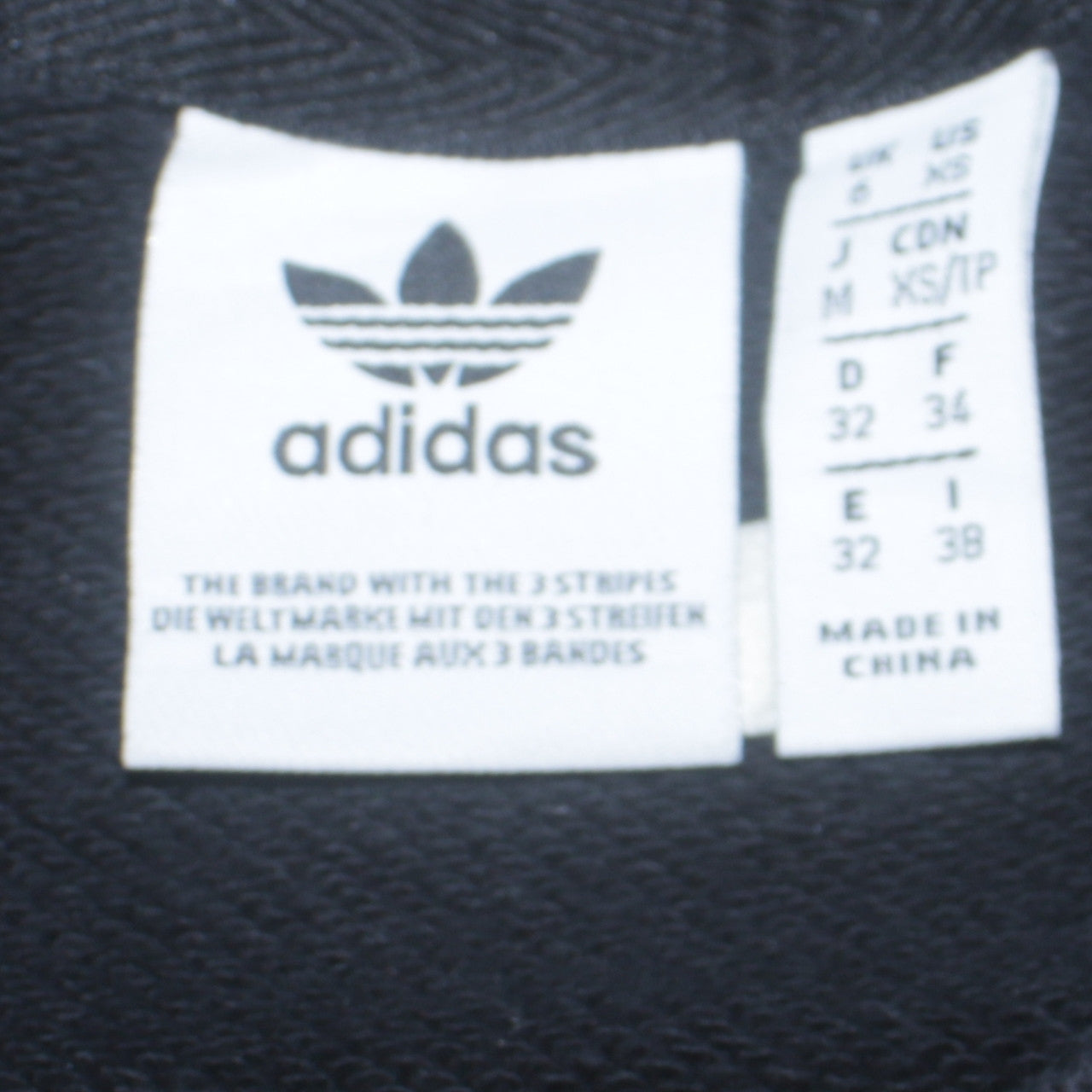 Adidas Women Black Crew Neck Sweatshirt XS Cotton Logo Long Sleeve