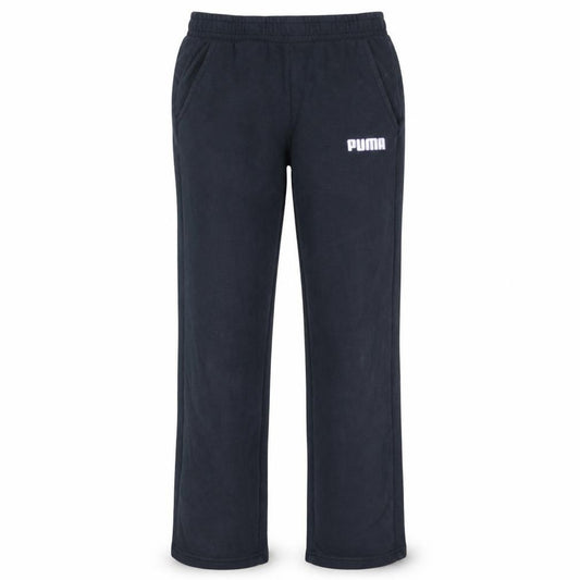 Front view of Puma Men's Black Small Fleece Sweatpants Regular Fit
