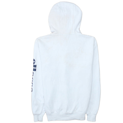 Ellesse Womens White Full Zip Hoodie UK 8 Cotton Logo Casual