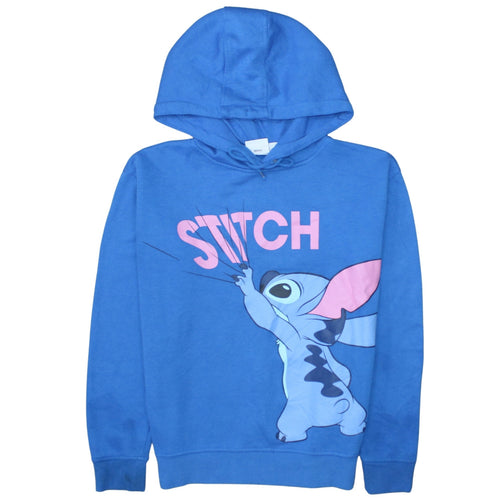 Disney Primark Women Blue XS Pullover Hoodie Stitch Graphic Cotton Blend