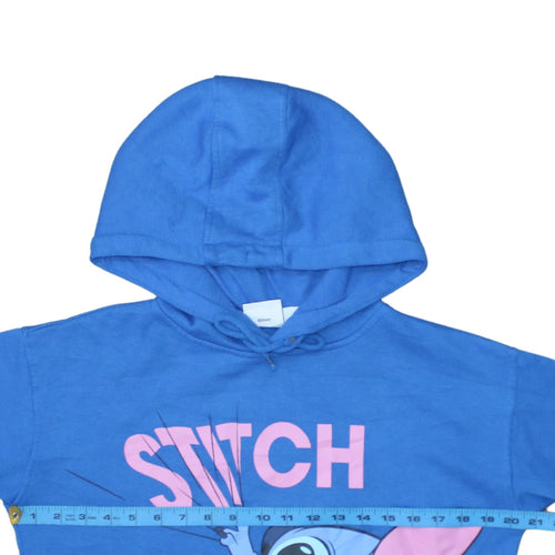 Disney Primark Women Blue XS Pullover Hoodie Stitch Graphic Cotton Blend