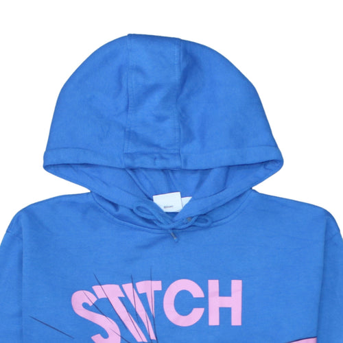 Disney Primark Women Blue XS Pullover Hoodie Stitch Graphic Cotton Blend