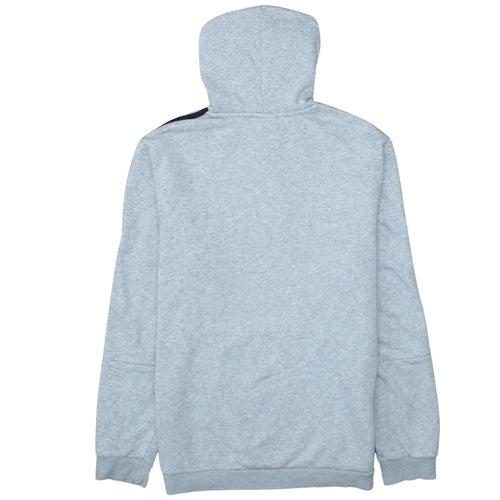 Adidas Men's Grey Pullover Hoodie Size L Sports Fleece Sweatshirt