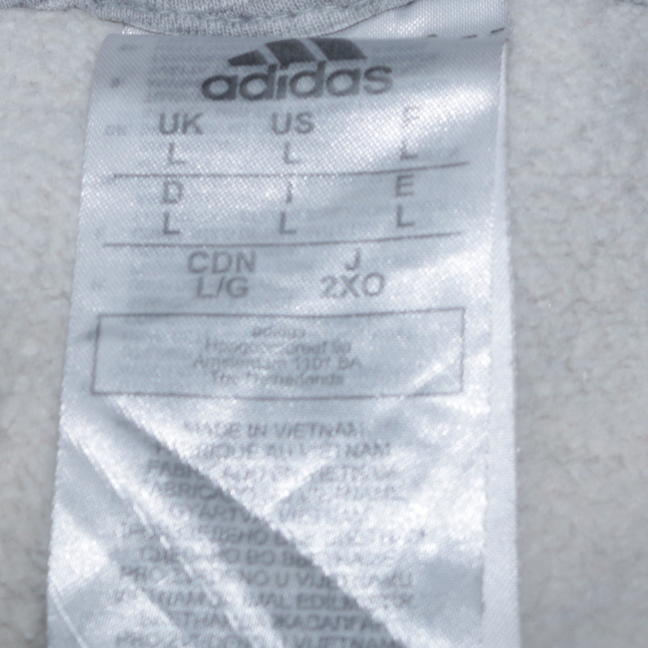 Adidas Men's Grey Pullover Hoodie Size L Sports Fleece Sweatshirt