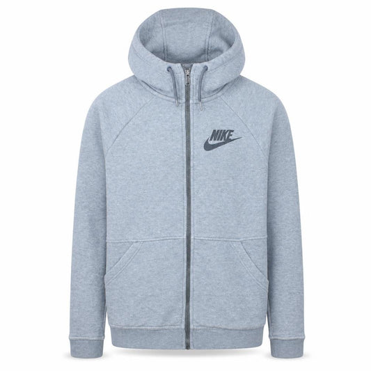 Front view of Nike Men's Grey Full Zip Hoodie S Regular Fit Sportswear