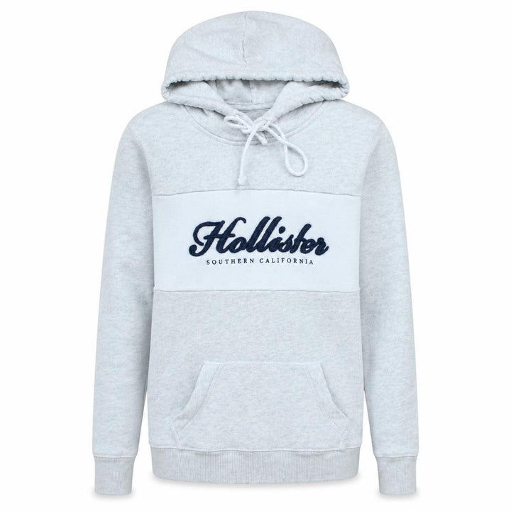 Hollister Men Grey XS Pullover Hoodie Classic Logo Fleece