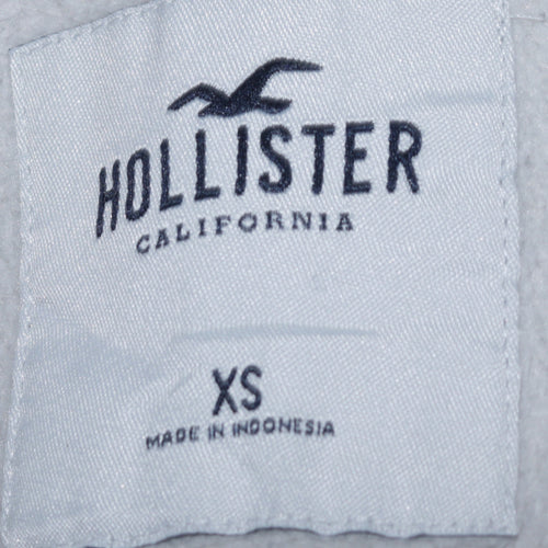 Hollister Men Grey XS Pullover Hoodie Classic Logo Fleece