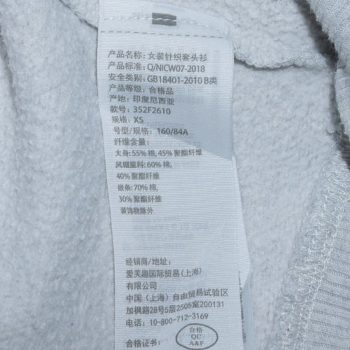 Hollister Men Grey XS Pullover Hoodie Classic Logo Fleece