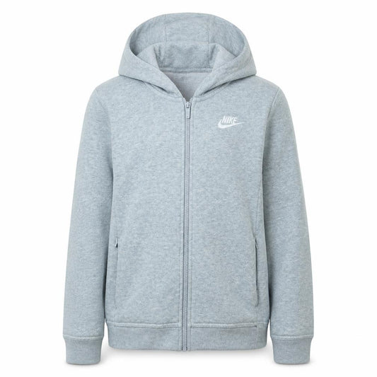 Front view of Nike Men's Grey Full Zip Hoodie XS Regular Fit Sportswear