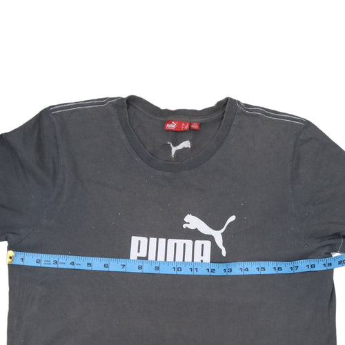 Puma Men's Black Short Sleeve Logo Graphic Cotton T-Shirt M