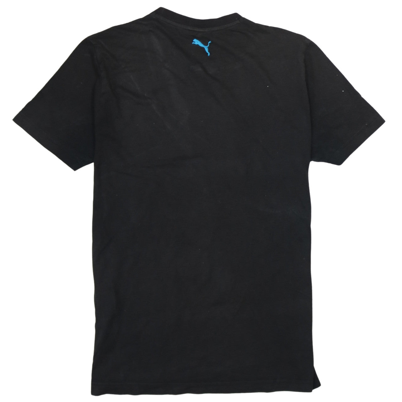 Puma Men's Black Blue Graphic Logo Cotton T-Shirt Size M