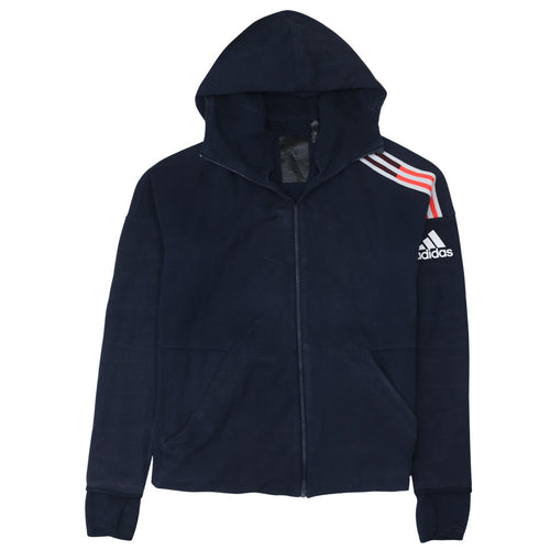 Adidas Men's Blue Full Zip Hoodie Medium Regular Fit Sportswear