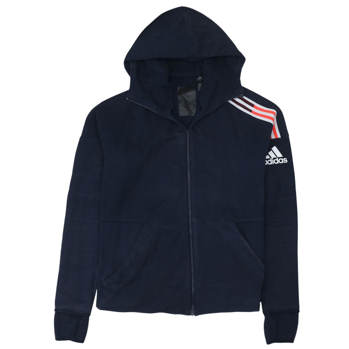 Adidas Men's Blue Full Zip Hoodie Medium Regular Fit Sportswear