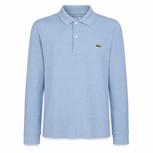 Front view of Lacoste Men's Blue Classic Fit Long Sleeve Polo Shirt XS