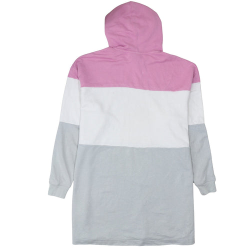Nike Womens Pink White Grey Colourblock Hoodie Dress Size M