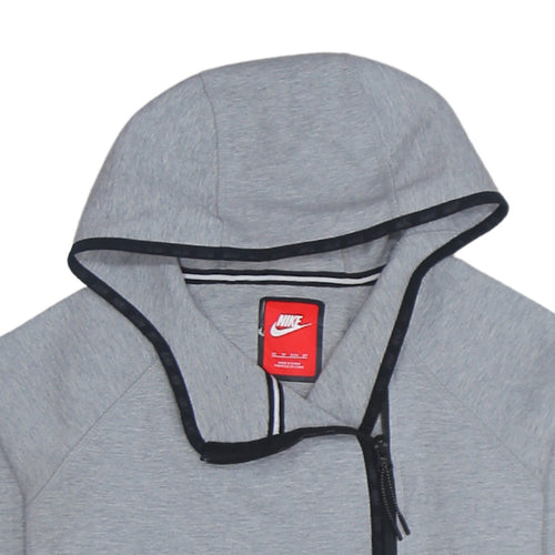 Nike Womens Grey Asymmetric Full Zip Hoodie XS Relaxed Fit