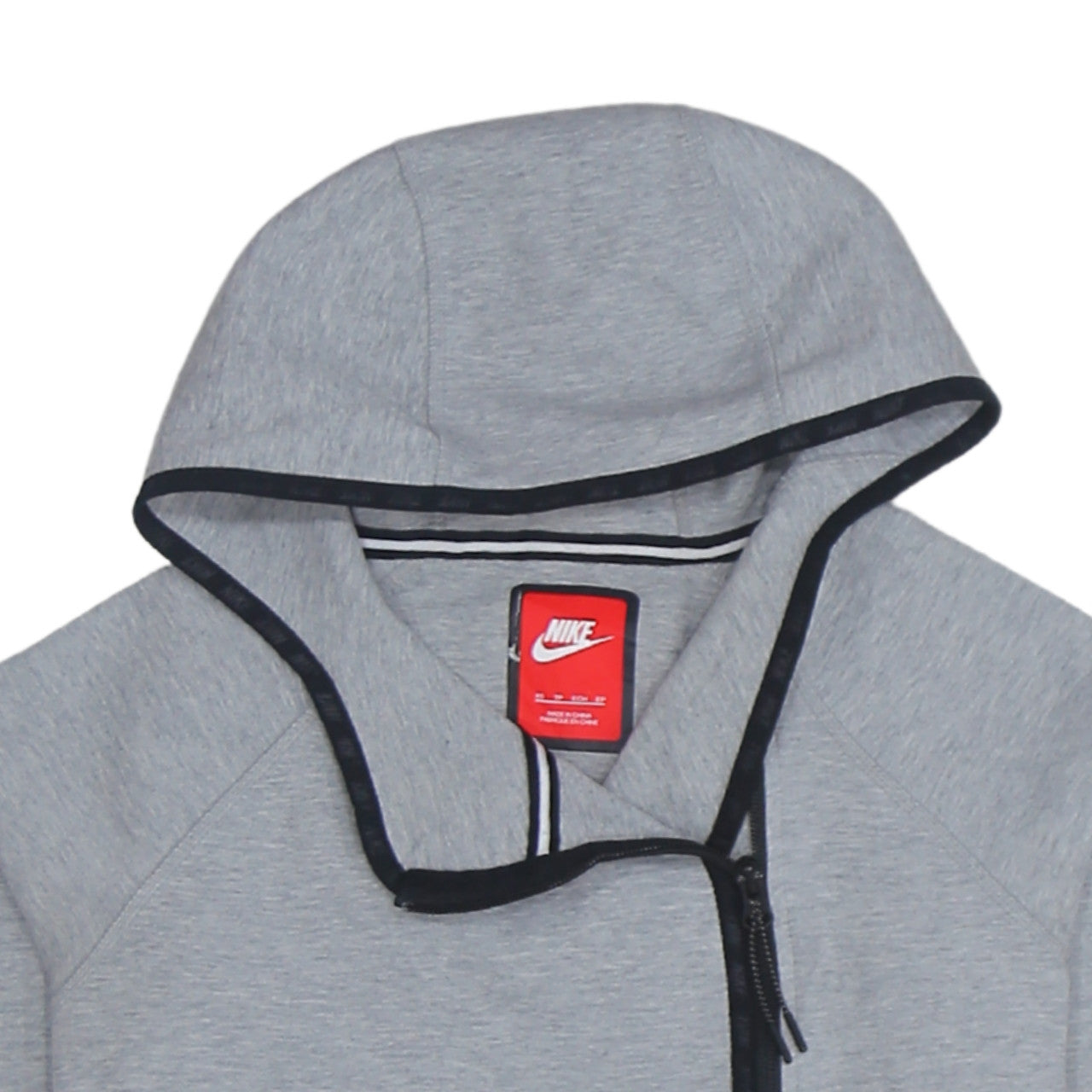 Nike Womens Grey Asymmetric Full Zip Hoodie XS Relaxed Fit