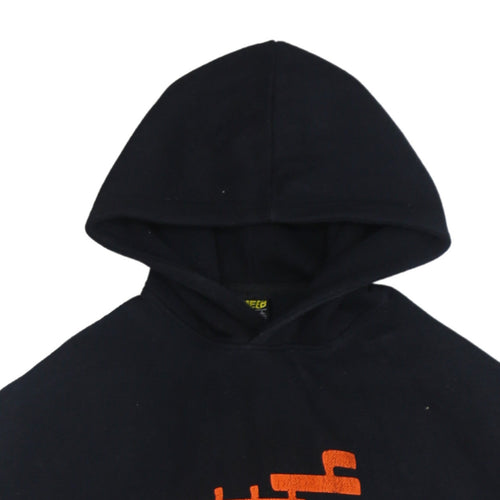 AJEEB Men’s Black Pullover Hoodie L Art Graphic Fleece Sweatshirt