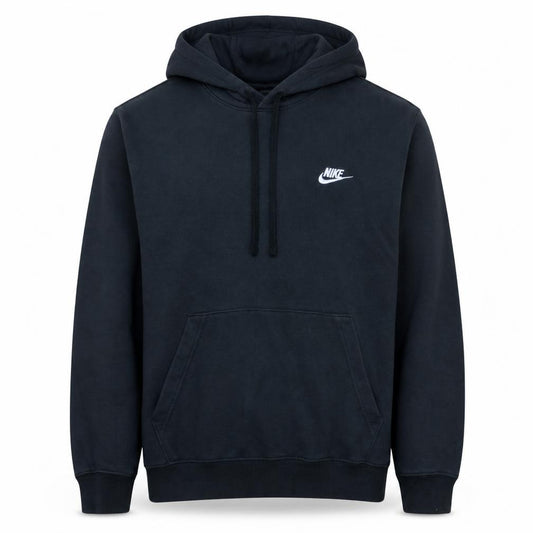 Front view of Nike Men's Black Pullover Hoodie S Regular Fit Fleece Sportswear