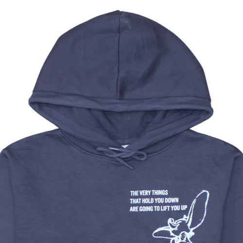 Disney Dumbo Navy Hoodie Women 2XS Primark Cares Pullover Sweatshirt