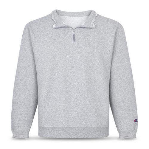 Champion Men's Grey 1/4 Zip Fleece Sweatshirt Size L