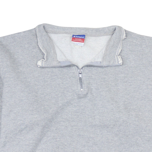 Champion Men's Grey 1/4 Zip Fleece Sweatshirt Size L