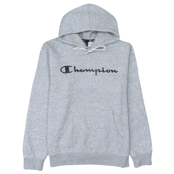 Champion Men's Grey Pullover Hoodie Size L Logo Fleece Sweatshirt
