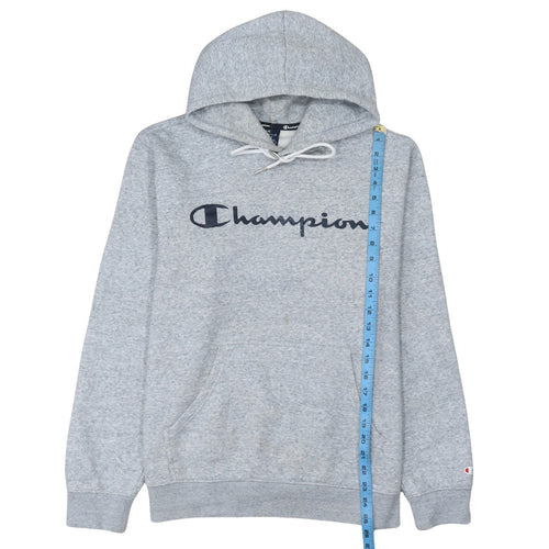 Champion Men's Grey Pullover Hoodie Size L Logo Fleece Sweatshirt