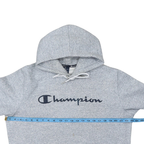 Champion Men's Grey Pullover Hoodie Size L Logo Fleece Sweatshirt