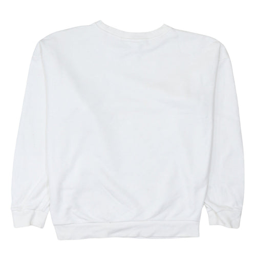 Adidas Women White Crew Neck Long Sleeve Pullover Sweatshirt Size 8