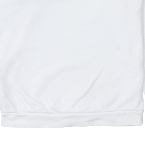 Adidas Women White Crew Neck Long Sleeve Pullover Sweatshirt Size 8