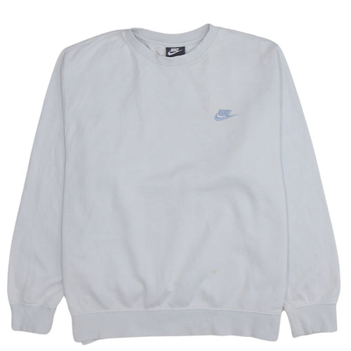 Nike Women’s White Crew Neck Pullover Sweatshirt L Cotton Blend