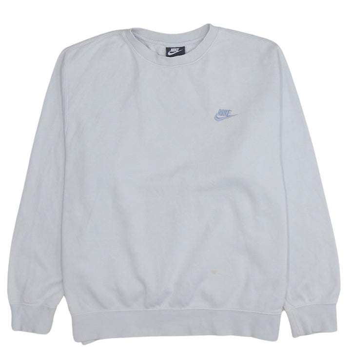 Nike Women’s White Crew Neck Pullover Sweatshirt L Cotton Blend