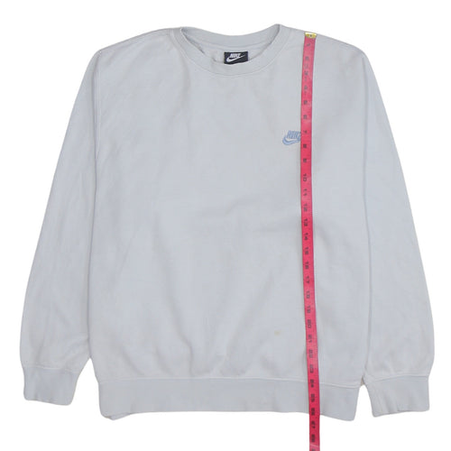 Nike Women’s White Crew Neck Pullover Sweatshirt L Cotton Blend