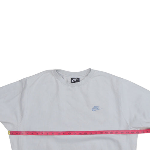 Nike Women’s White Crew Neck Pullover Sweatshirt L Cotton Blend