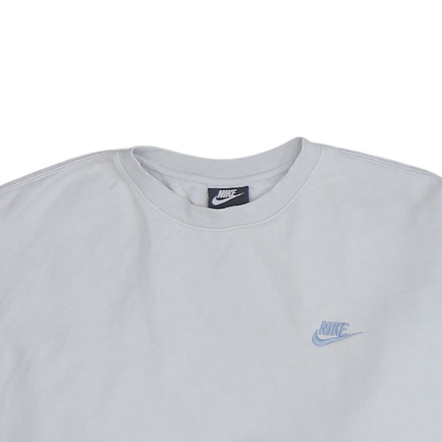 Nike Women’s White Crew Neck Pullover Sweatshirt L Cotton Blend