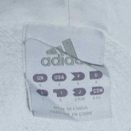 Adidas Men’s White Green Grey Full Zip Hoodie Size L Regular Fit