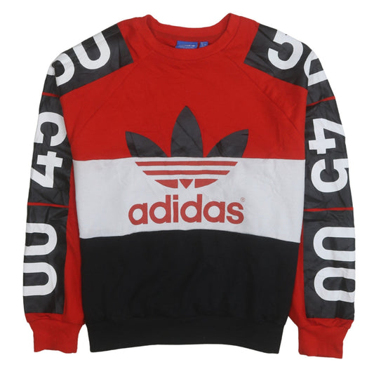 Adidas x Topshop Womens Red Black Colourblock Sweatshirt Size 10
