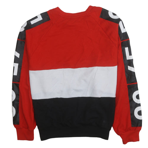 Adidas x Topshop Womens Red Black Colourblock Sweatshirt Size 10