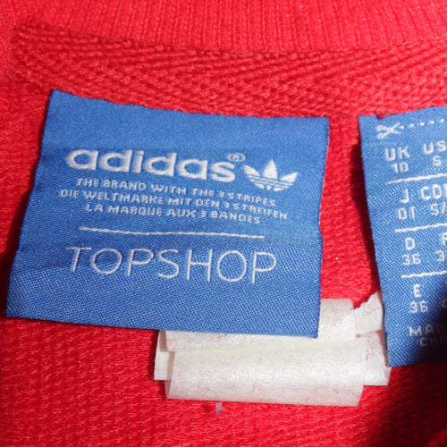 Adidas x Topshop Womens Red Black Colourblock Sweatshirt Size 10