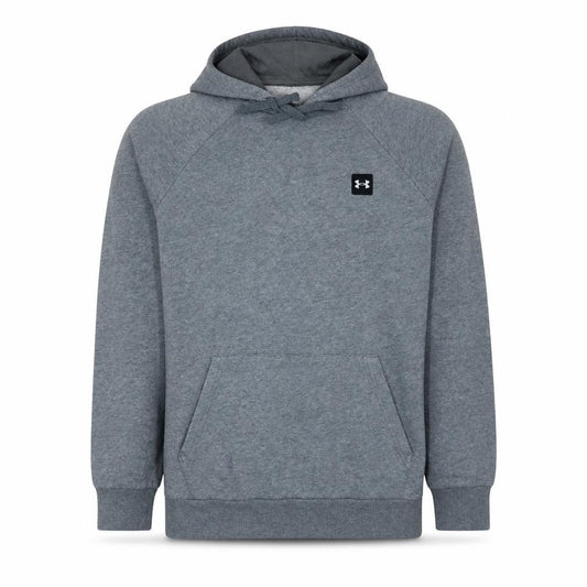 Front view of Under Armour Men's Grey Pullover Hoodie Medium Fleece ColdGear